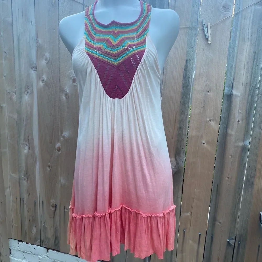 Free People Ombre Belle Fleur Crochet Tunic dress